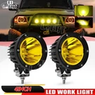 Colight 4" 90W Amber Led Work Bar 4WD Offroad Flood Pods Fog Driving Lamps. Fixed Price $59.49.