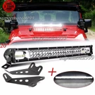 Dual Row 20'' Led Light Bar+hood Mounting Brackets Fit Jeep Wrangler Jk 07-2017. Fixed Price $44.50.