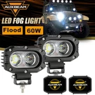 Auxbeam Pickup Truck 4" Inch Led Driving Light Flood Pods & Black Shield Cover. Fixed Price $85.99.