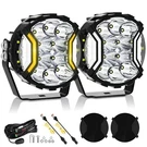 2PCS 5" Inch Led Round Light Pods, Offroad Driving Side Shooter With White Drl. Fixed Price $110.43.