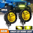 Auxbeam 4"INCH Offroad Lights Amber Led Fog Lamps Pods Auxiliary Work Bar. Fixed Price $34.27.