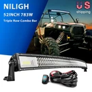 Nilight 52INCH 783W Curved Led Bar Car Offroad Triple Row Flood Spot Combo. Fixed Price $153.99.