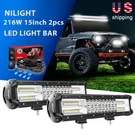 Nilight 216W 15INCH Led Flood Spot Bar + 16AWG Wiring Harness Kit Off Road. Fixed Price $98.99.