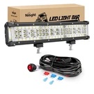 Nilight 13.5 Inch Bar, Side Shooter + Wiring Harness. Fixed Price $90.66.
