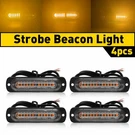 4X Amber 12LED Car Truck Emergency Beacon Warning Hazard Flash Strobe Light Us. Fixed Price $16.14.