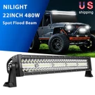 Nilight Triple Row 22INCH 480W Flood Spot Combo Bar Driving Led Off Road For Suv. Fixed Price $53.99.