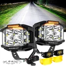 Auxbeam V-max 4" Led Pods Work Lights Bar Cube Driving Lamp + Black Amber Covers. Fixed Price $150.00.