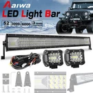 For Jeep Wrangler Jk 07-18 Front Upper Roof 52" Led Light Bar COMBO+4" Pods Kit. Fixed Price $86.18.