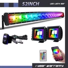 Curved 52" 300W Rgb Led Light Bar Flood Spot Roof Driving For Truck Rzr 4WD 50". Fixed Price $229.99.