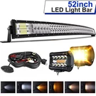 52" Inch Curved Led Light Bar Combo + 4" Pods Offroad Ford Suv Chevy. Fixed Price $119.99.