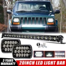 20" Led Bar + 7X6" 5X7'' Headlights For Jeep Cherokee Xj Wrangler Yj. Fixed Price $65.99.