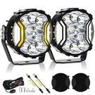 5" Inch Led Round Pods Work Light Bar Driving Fog Lamps + Black Covers. Fixed Price $110.87.