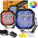 Auxbeam Rgb Color Changing 3" Led Pods 116W Off-road Driving Work Ditch Lights. Fixed Price $152.99.