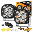 Auxbeam 128W 4.5 In Led Pod Light Off Road Spot With Amber Drl&cover&wire. Fixed Price $189.99.