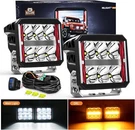 Nilight Led Pod Lights Heated Lens With Amber Drl 4INCH 60W Square Spot. Fixed Price $159.99.