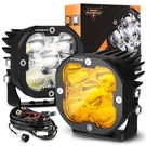 2X Auxbeam 3" Led Work Light Ditch Driving Fog Pods White Amber Combo Dual Color. Fixed Price $127.49.