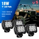 Nilight 4PCS 18W 1260LM Spot Led Bar Off Road Lights , Years Warranty. Fixed Price $42.99.