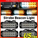4XAMBER White Strobe Light 12LED Car Truck New Warning Beacon Hazard Flash. Fixed Price $16.99.