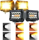 Pcs 4'' Led Strobe Pods White & Amber Off-road Lights Suv Atv Utv Pickup Lamp. Fixed Price $62.31.