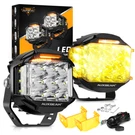 2 Auxbeam 5" 168W Led Pods Spot Flood Combo Light Dual Side Amber Drl Ford. Fixed Price $169.99.