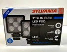 Sylvania Slim 3 Inch Cube Led Light Pod Flood 950 Raw Lumens *2PC. Fixed Price $65.00.
