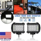 2X 4" Side Shooter 190W Led Light Bar Pods Spot+flood Offroad For Jeep Truck Suv. Fixed Price $37.99.