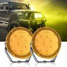 Auxbeam 7" Round Spot Led Driving Light Fog Pods + Amber Covers For Jeep Offroad. Fixed Price $119.99.