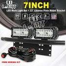23'' Bull Bar Bumper License Plate Mount Bracket + 7" Led Work Light Wire Kit. Fixed Price $41.03.