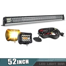 52" Inch Straight Led Light Bar Driving Offroad + 4" Pods For Truck Suv. Fixed Price $119.99.