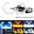 Rgb Hexagon Halo Rings App Bluetooth Led Drl Turn Signal Headlight Fog Retrofit. Fixed Price $56.99.