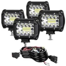 Turbo Sii Led Pod Lights 4 Inch 60W Triple Row Spot Flood Combo Beam Offroad .... Fixed Price $95.69.