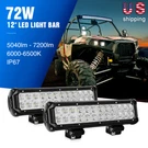 Nilight 2PCS 12 In 72W Led Bar Flood Spot Cob Offroad Lights Car Atv Boat. Fixed Price $47.99.