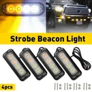 4PCS Amber/white 4LED Car Truck Warning Hazard Flashing Beacon Strobe Light Bar. Fixed Price $31.19.