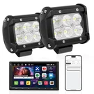 4 Inch Work Lights 18W Flood Beam, Smart App Controlled Off Road 2PACK. Fixed Price $113.40.