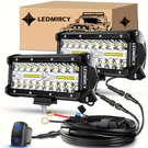 7"DUAL-BEAM Led Work Light Pods Spot+flood Plug-n-play Wiring Kit For Jeep/suv. Fixed Price $47.61.