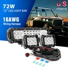 Nilight 12INCH 72W Led Work Bar Combo Beam 2X 4" 18W Fog Lights Wiring Kit. Fixed Price $49.99.