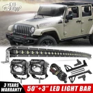50" Curved Led Light BAR+4" Pods For 07-18 Jeep Wrangler Jk Roof Brackets Kit. Fixed Price $208.89.