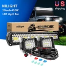 Nilight Led Bar 20INCH 420W Triple Row + 2X 4" 60W Spot Flood Wiring Kits. Fixed Price $78.99.