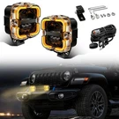 4 Inch 2X Square Led Work Lights Projector Offroad Driving Lamp With Yellow Drl. Fixed Price $69.99.
