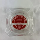 Dakota Bar Ashtray Philip South Clear Glass Red Print 4 Iola Carr Vtg. Fixed Price $15.00.