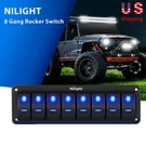 8 Gang 5 Pin Pre-wired Rocker Toggle Switch Panel For Rear Led Light Bar On/off. Fixed Price $48.98.