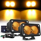 Nilight Motorcycle Amber Led Pods 2PCS 3INCH Flood W/18AWG Wiring Harness. Fixed Price $49.99.