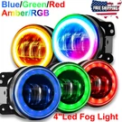 4" Round Led Fog Lights Driving Bumper Lamp Angel Eye For Jeep Wrangler Jk 07-18. Fixed Price $40.99.