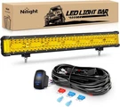 Nilight Side Shooter Led Bar 20 Inch Spot Flood Combo Yellow Beam And Wire. Fixed Price $79.99.