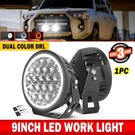 9"INCH Round Led Work Light Pod Offroad Driving Fog Lamp Amber/white Drl Suv Utv. Fixed Price $108.99.
